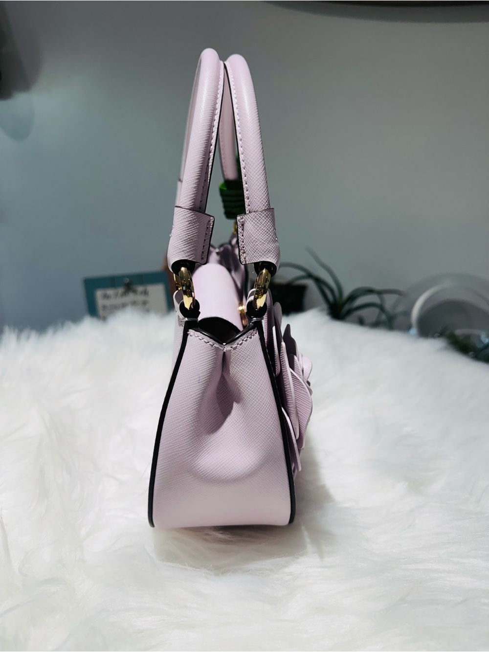 🌸 Kate Spade Nova Floral Appliqué Crescent Shoulder Bag Soft Lavender KL938 - Picture 3 of 7